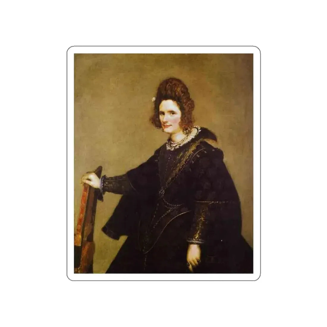 VELAZQUEZ, Diego Rodriguez de Silva y - Portrait of a Lady 2 (Artwork) STICKER Vinyl Die-Cut Decal White Die-Cut 3 Inch - The Sticker Space