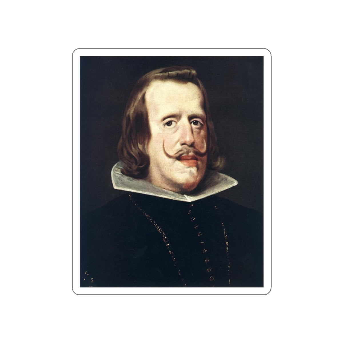 VELAZQUEZ, Diego Rodriguez de Silva y - Portrait of Philip IV (Artwork) STICKER Vinyl Die-Cut Decal-White-The Sticker Space