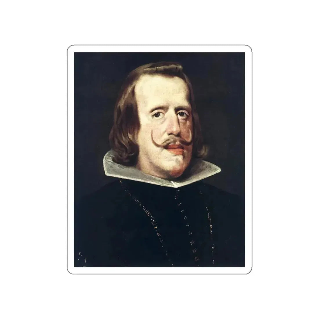 VELAZQUEZ, Diego Rodriguez de Silva y - Portrait of Philip IV (Artwork) STICKER Vinyl Die-Cut Decal White Die-Cut 3 Inch - The Sticker Space