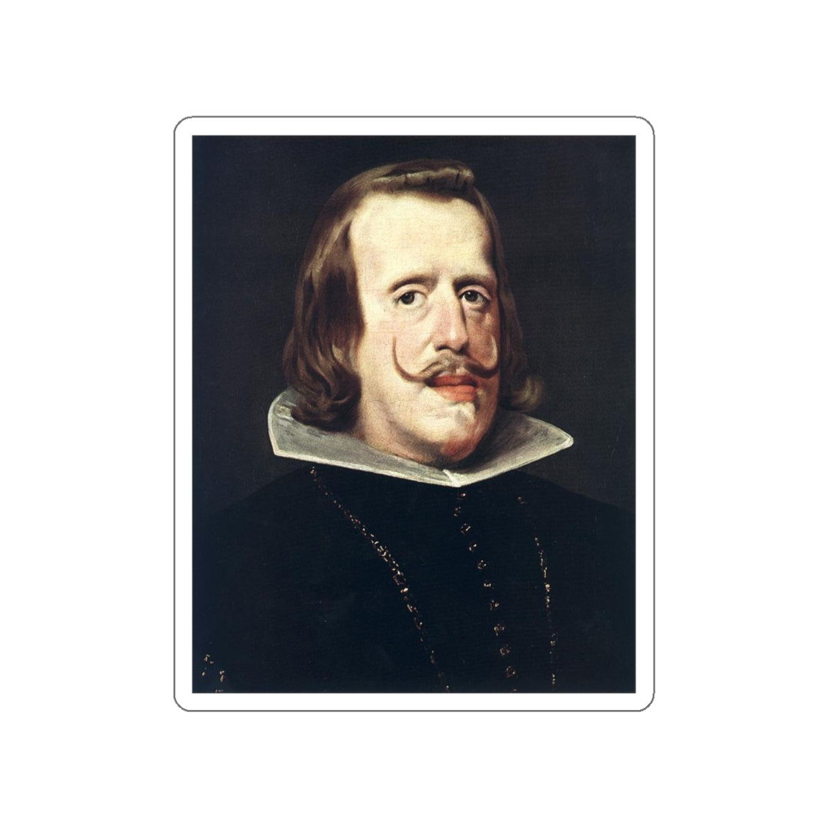 VELAZQUEZ, Diego Rodriguez de Silva y - Portrait of Philip IV (Artwork) STICKER Vinyl Die-Cut Decal-White-The Sticker Space