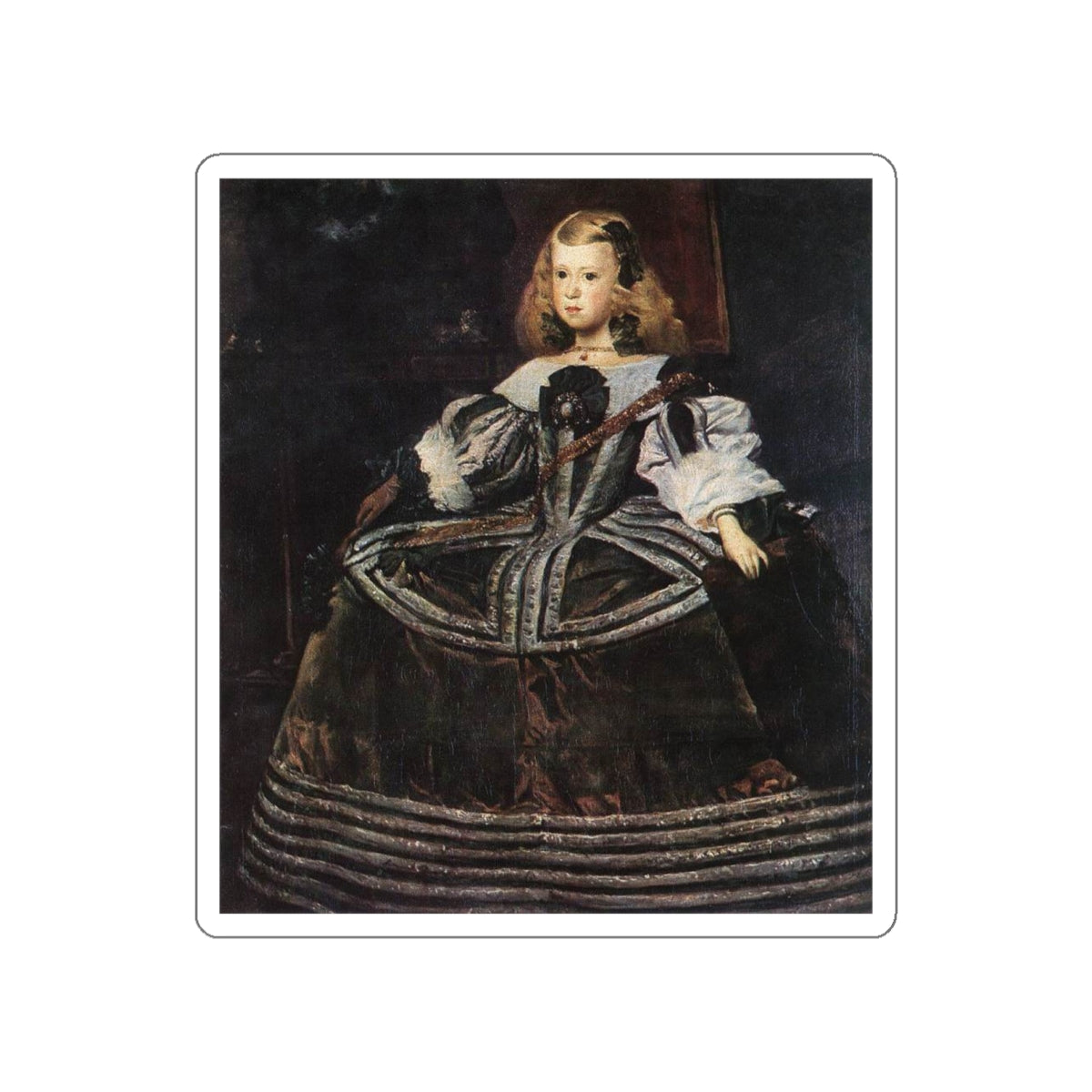 VELAZQUEZ, Diego Rodriguez de Silva y - Portrait of the Infanta Margarita (Artwork) STICKER Vinyl Die-Cut Decal-White-The Sticker Space