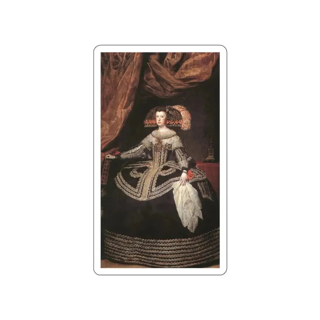 VELAZQUEZ, Diego Rodriguez de Silva y - Queen Dona Mariana of Austria (Artwork) STICKER Vinyl Die-Cut Decal White Die-Cut 2 Inch - The Sticker Space