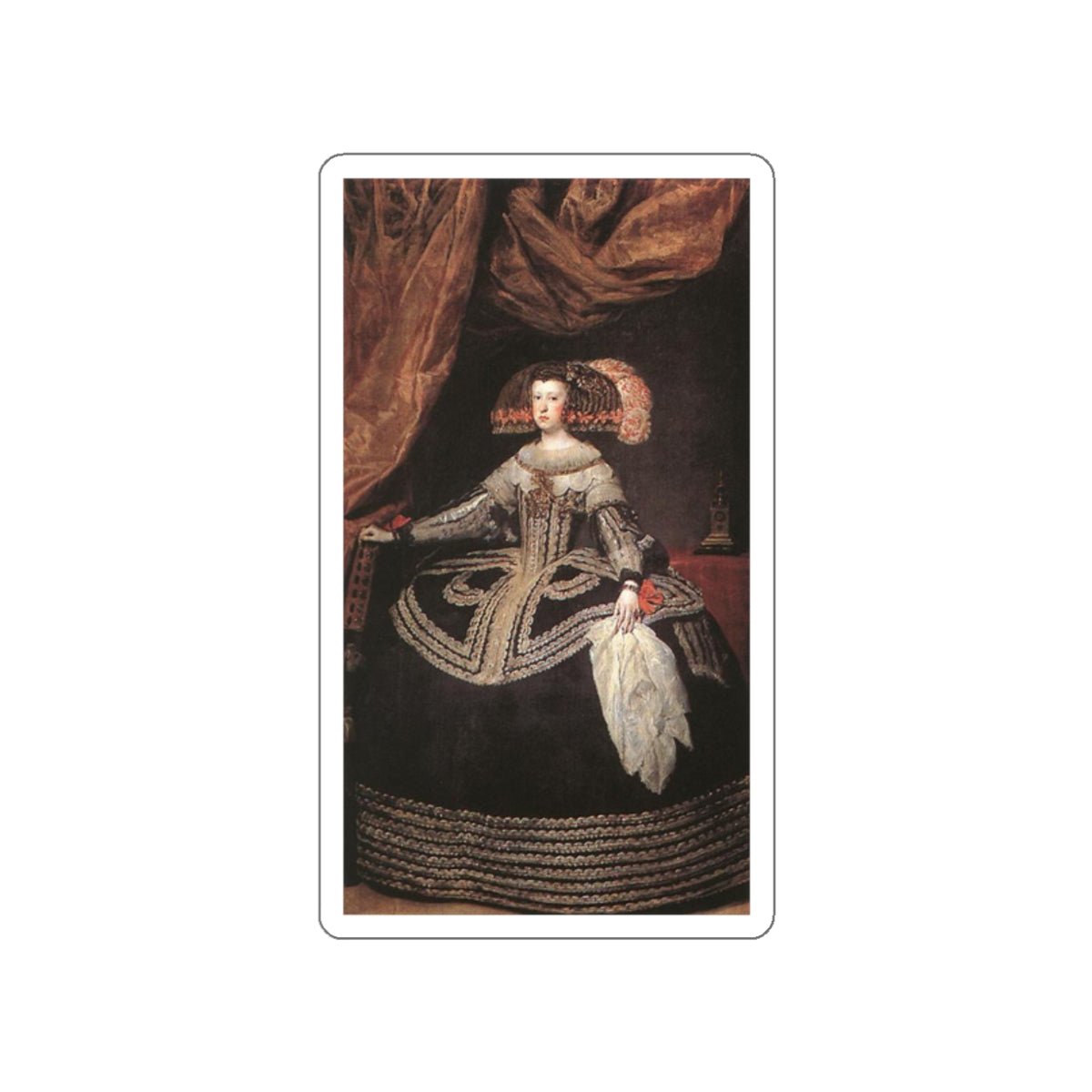 VELAZQUEZ, Diego Rodriguez de Silva y - Queen Dona Mariana of Austria (Artwork) STICKER Vinyl Die-Cut Decal-White-The Sticker Space