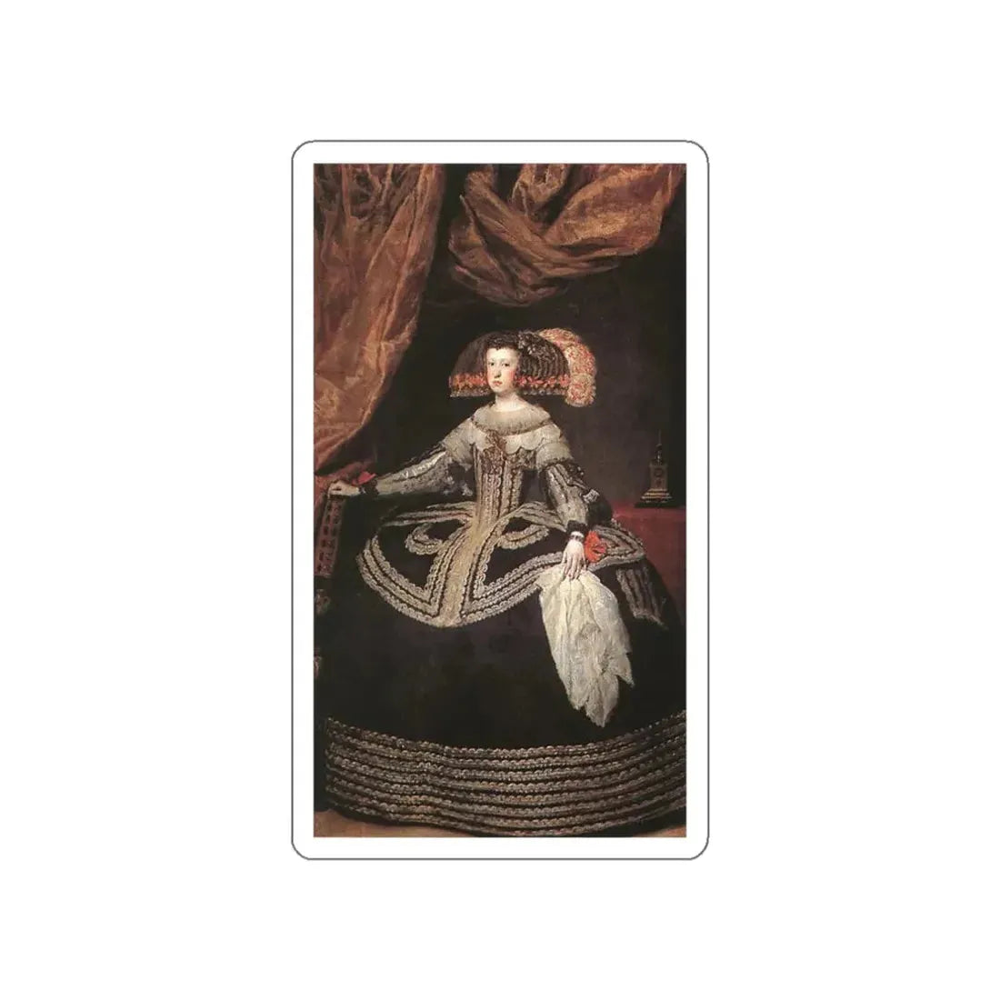 VELAZQUEZ, Diego Rodriguez de Silva y - Queen Dona Mariana of Austria (Artwork) STICKER Vinyl Die-Cut Decal White Die-Cut 3 Inch - The Sticker Space