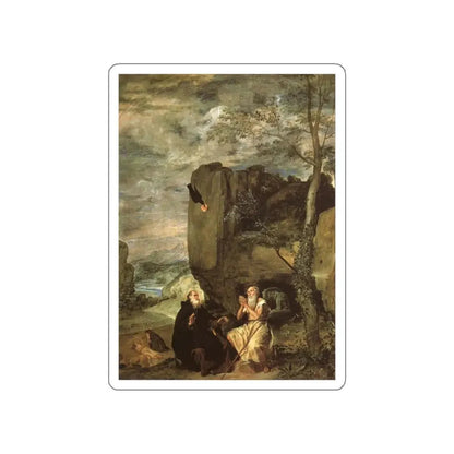 VELAZQUEZ, Diego Rodriguez de Silva y - Saint Anthony Abbot & Saint Paul the Hermit (Artwork) STICKER Vinyl Die-Cut Decal White Die-Cut 2 Inch - The Sticker Space