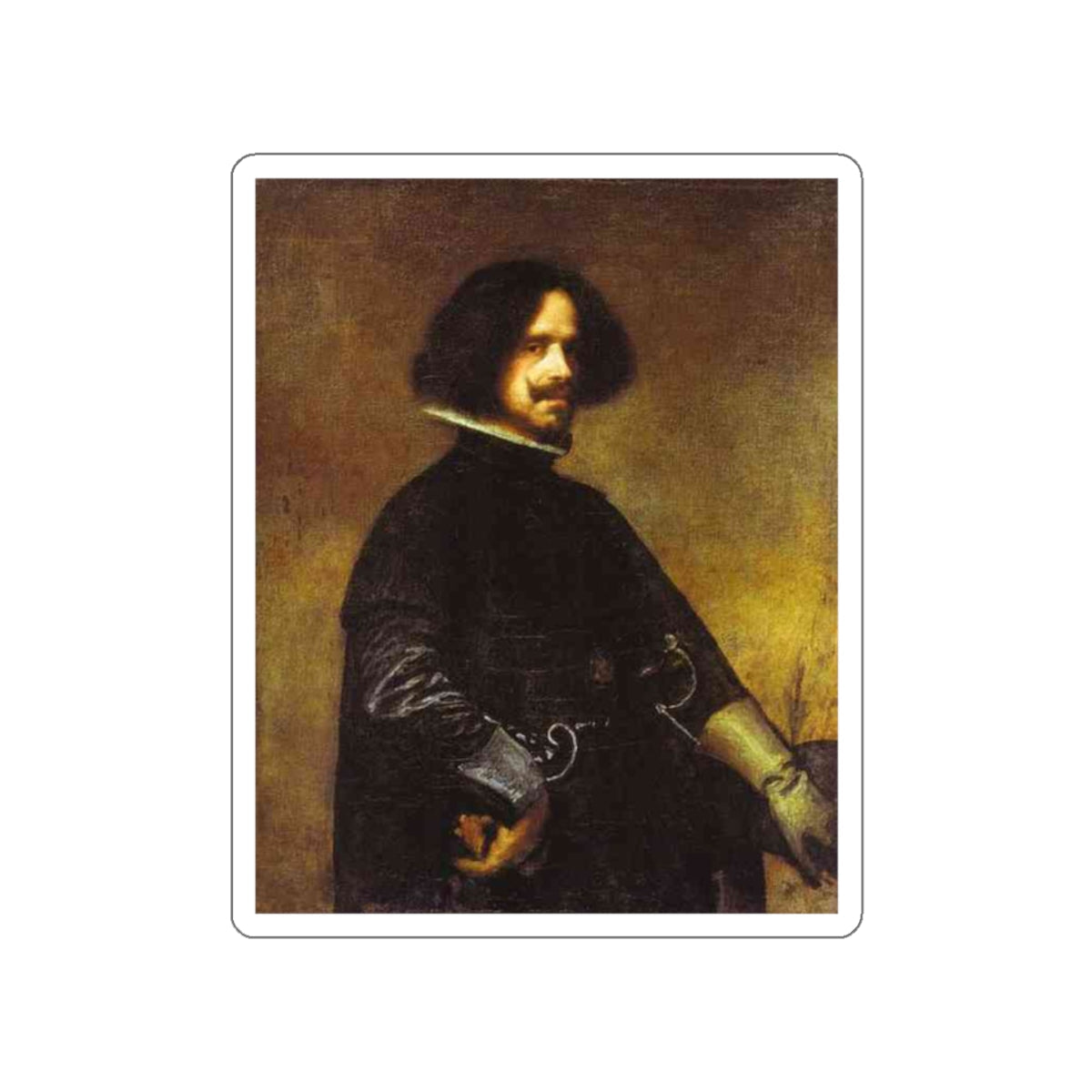 VELAZQUEZ, Diego Rodriguez de Silva y - Self-Portrait 1643 (Artwork) STICKER Vinyl Die-Cut Decal-White-The Sticker Space