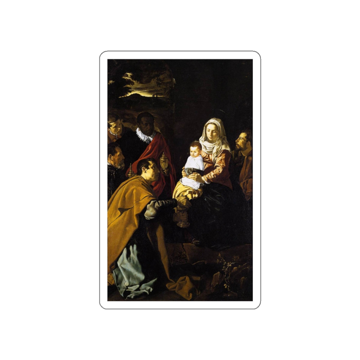 VELAZQUEZ, Diego Rodriguez de Silva y - The Adoration of the Magi (Artwork) STICKER Vinyl Die-Cut Decal-White-The Sticker Space