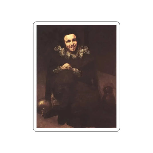 VELAZQUEZ, Diego Rodriguez de Silva y - The Dwarf Don Juan Calabazas called Calabacillas (Artwork) STICKER Vinyl Die-Cut Decal White Die-Cut 2 Inch - The Sticker Space