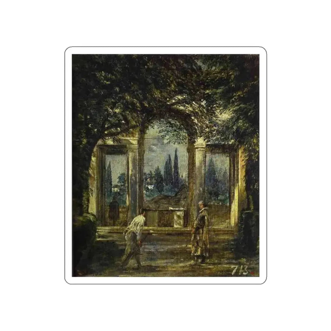 VELAZQUEZ, Diego Rodriguez de Silva y - Villa Medici in Rome (Facade (Artwork) STICKER Vinyl Die-Cut Decal White Die-Cut 3 Inch - The Sticker Space