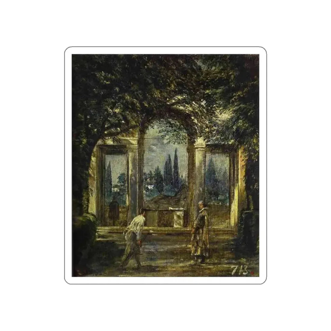 VELAZQUEZ, Diego Rodriguez de Silva y - Villa Medici in Rome (Facade (Artwork) STICKER Vinyl Die-Cut Decal White Die-Cut 4 Inch - The Sticker Space