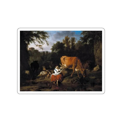 VELDE, Adriaen van de - A Classical Landscape (Artwork) STICKER Vinyl Die-Cut Decal White Die-Cut 3 Inch - The Sticker Space