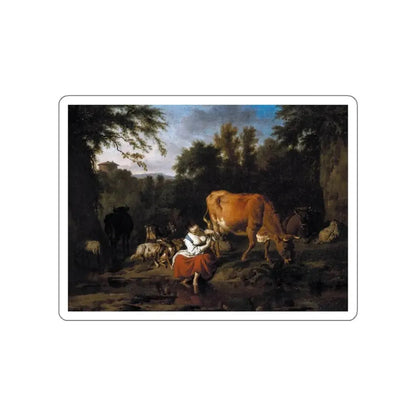 VELDE, Adriaen van de - A Classical Landscape (Artwork) STICKER Vinyl Die-Cut Decal White Die-Cut 5 Inch - The Sticker Space
