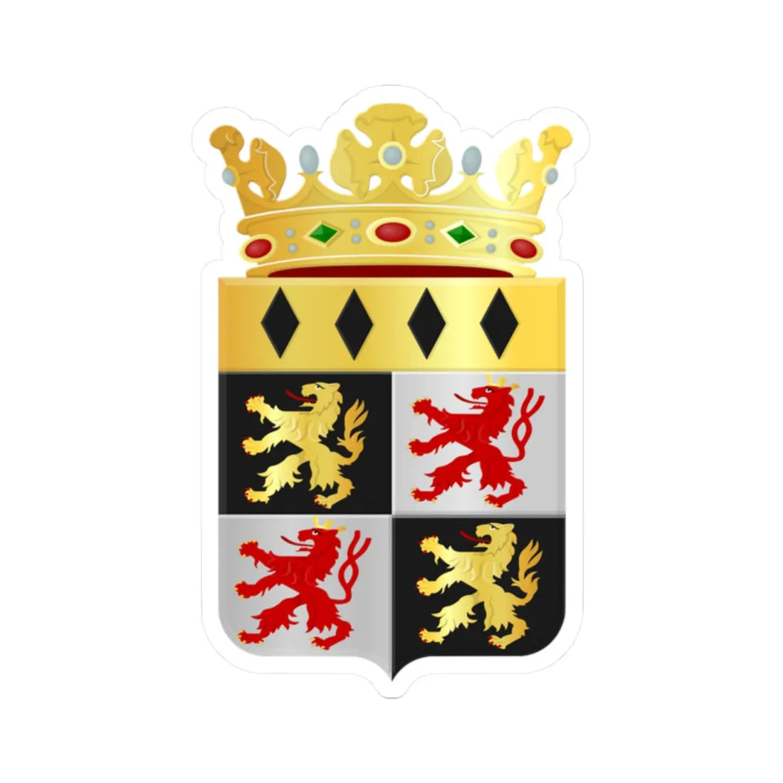 Veldhoven wapen (Netherlands) (Coat of Arms) STICKER Vinyl Kiss-Cut Decal 2 Inch White - The Sticker Space