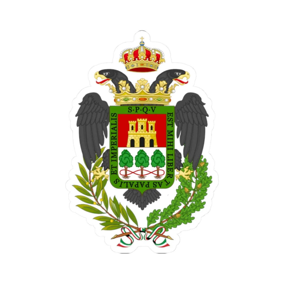 Velletri-Stemma (Italy) (Coat of Arms) STICKER Vinyl Kiss-Cut Decal 2 Inch White - The Sticker Space