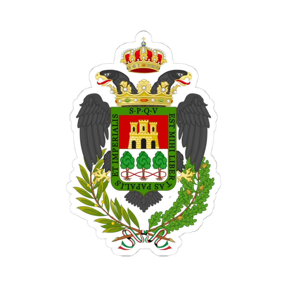 Velletri-Stemma (Italy) (Coat of Arms) STICKER Vinyl Kiss-Cut Decal 4 Inch White - The Sticker Space