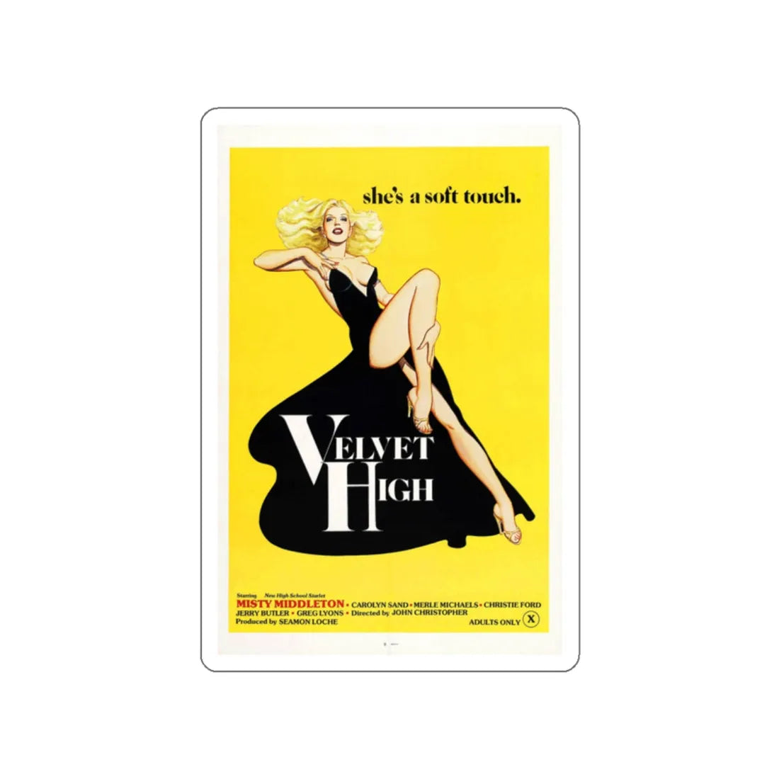 VELVET HIGH 1981 Movie Poster STICKER Vinyl Die-Cut Decal 2 Inch - The Sticker Space