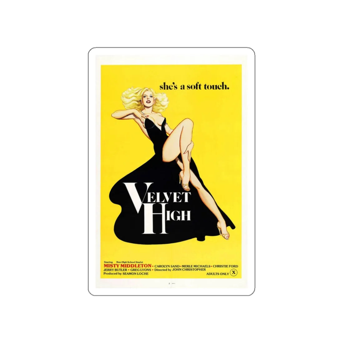 VELVET HIGH 1981 Movie Poster STICKER Vinyl Die-Cut Decal 3 Inch - The Sticker Space