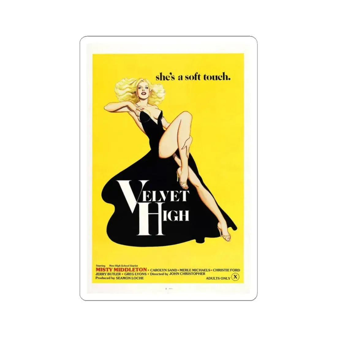 VELVET HIGH 1981 Movie Poster - STICKER Vinyl Kiss-Cut Decal 3 Inch White - The Sticker Space