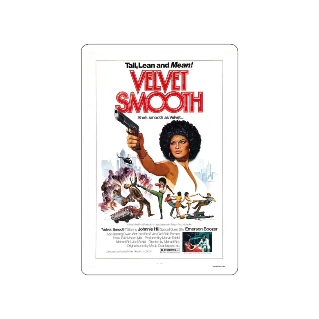 VELVET SMOOTH 1976 Movie Poster STICKER Vinyl Die-Cut Decal 3 Inch - The Sticker Space