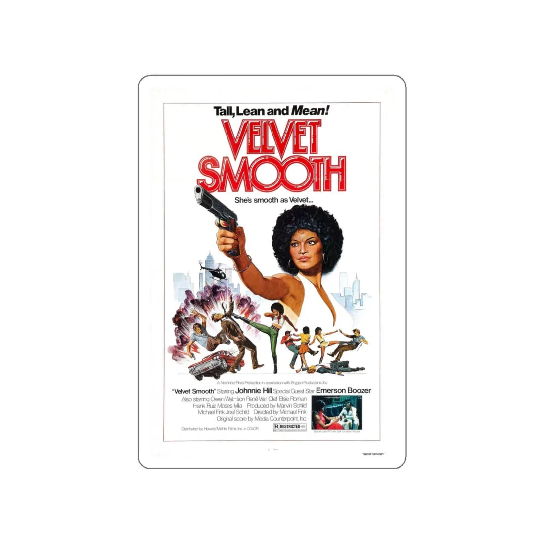 VELVET SMOOTH 1976 Movie Poster STICKER Vinyl Die-Cut Decal 5 Inch - The Sticker Space