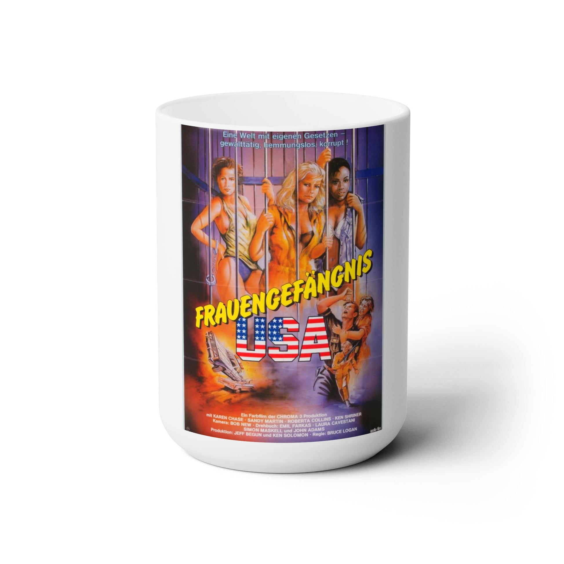 VENDETTA (GERMAN) 1986 Movie Poster - White Coffee Cup 15oz-15oz-The Sticker Space