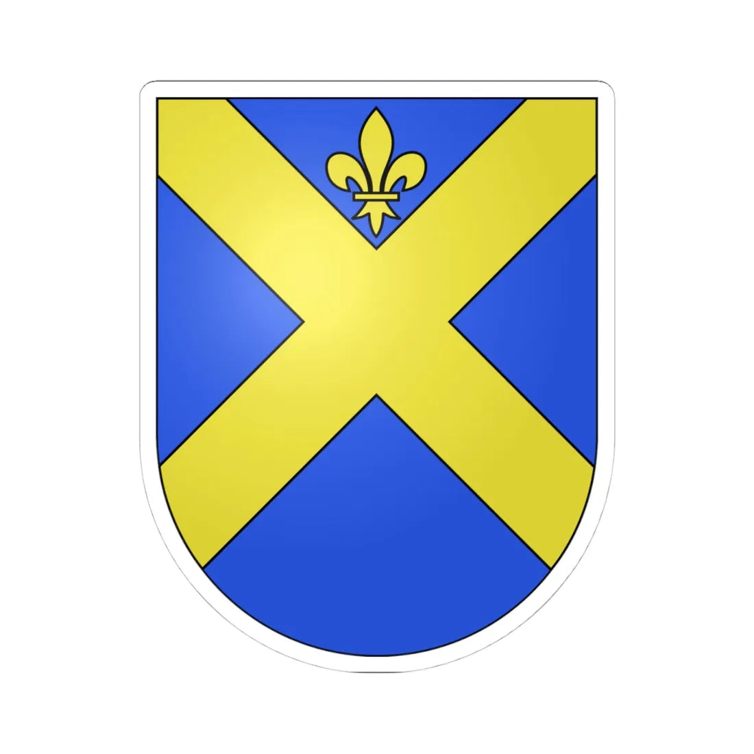 Vendlincourt-coat of arms (Switzerland) (Coat of Arms) STICKER Vinyl Kiss-Cut Decal 4 Inch White - The Sticker Space