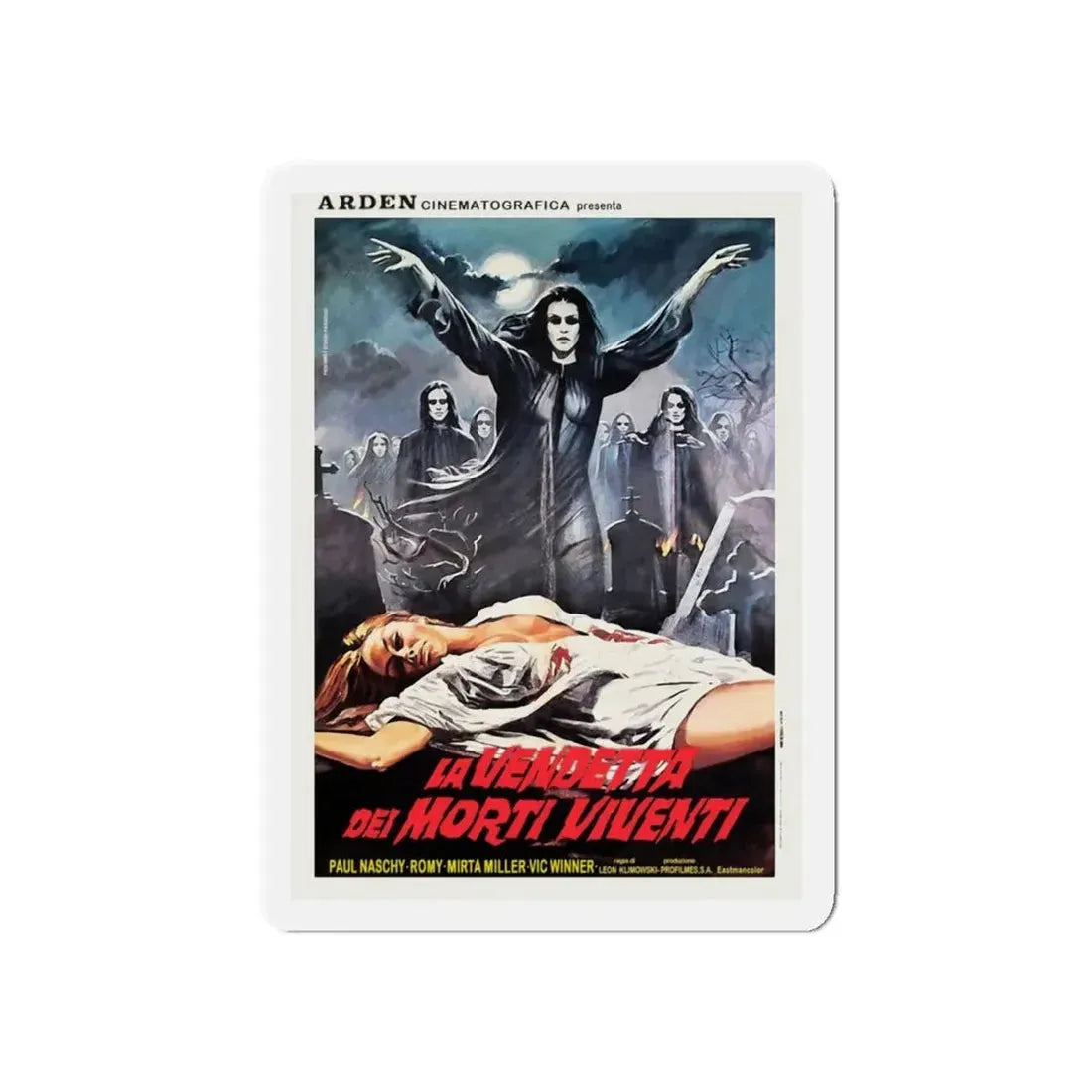 VENGEANCE OF THE ZOMBIES (ITALIAN 2) 1973 Movie Poster - Refrigerator Magnet 5 Inch Die-Cut - The Sticker Space