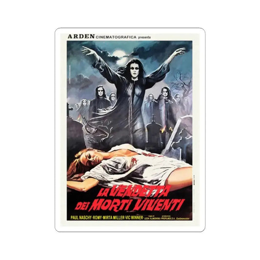 VENGEANCE OF THE ZOMBIES (ITALIAN 2) 1973 Movie Poster - STICKER Vinyl Kiss-Cut Decal 2 Inch White - The Sticker Space