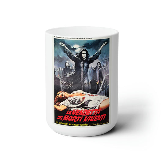 VENGEANCE OF THE ZOMBIES (ITALIAN 2) 1973 Movie Poster - White Coffee Cup 15oz-15oz-The Sticker Space