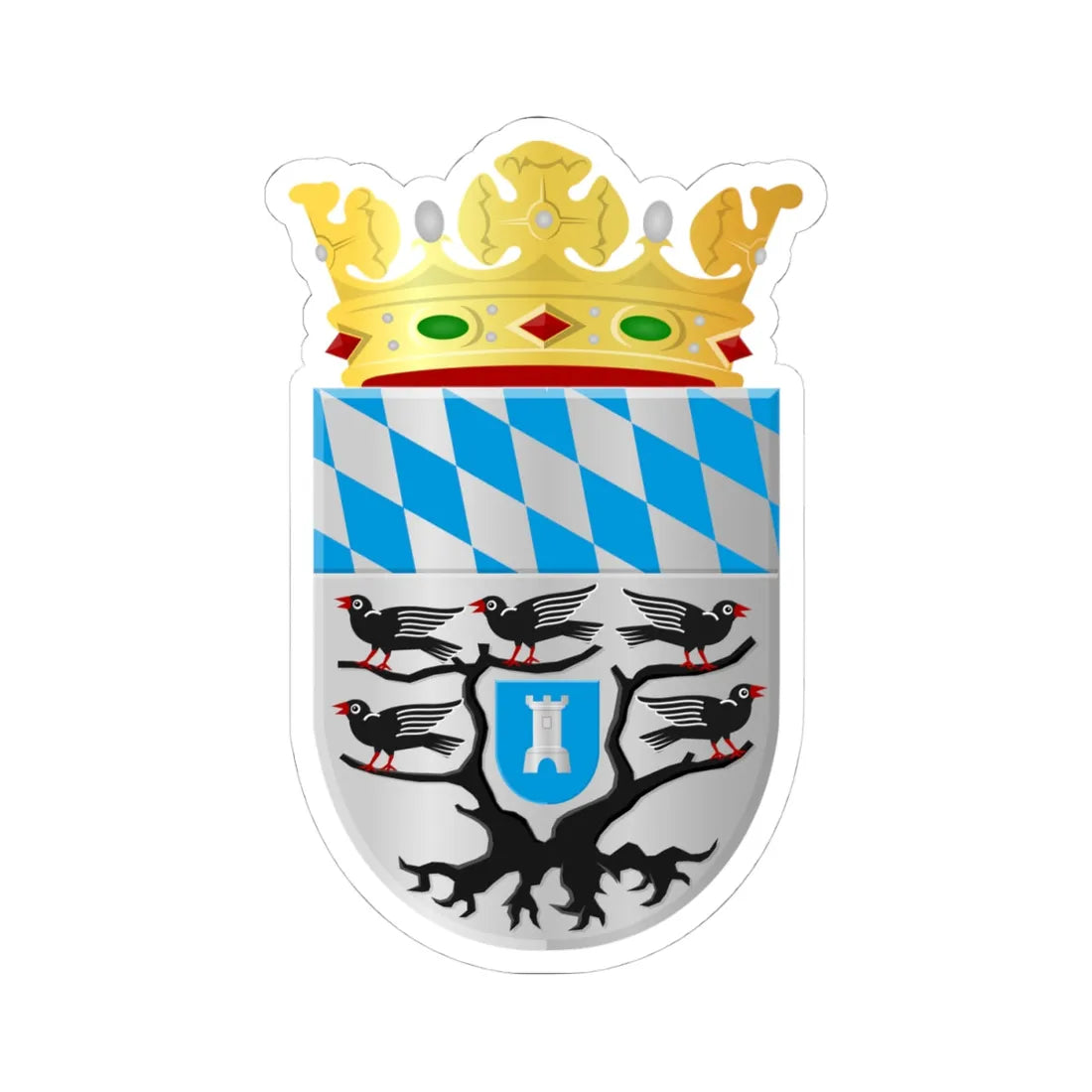Venhuizen wapen nieuw (Netherlands) (Coat of Arms) STICKER Vinyl Kiss-Cut Decal 4 Inch White - The Sticker Space