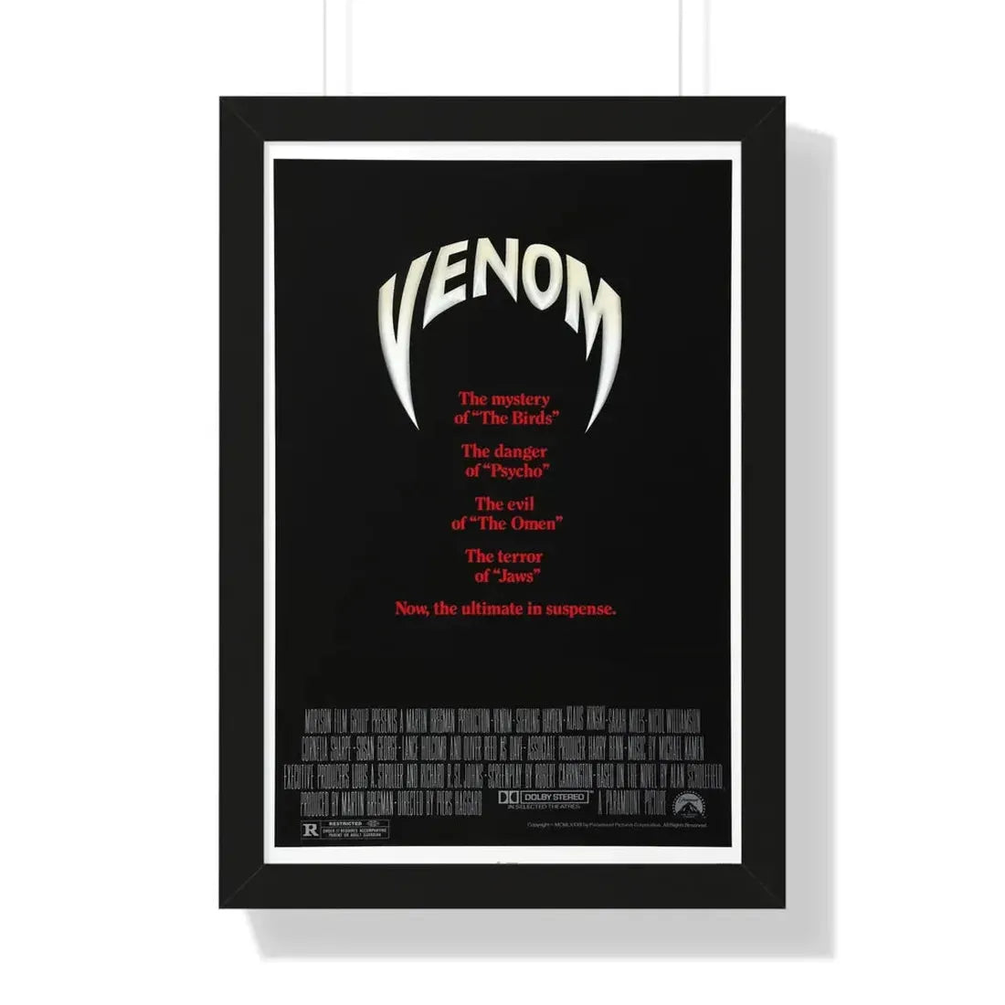 VENOM 1981 - Framed Movie Poster 16″ x 24″ Black - The Sticker Space