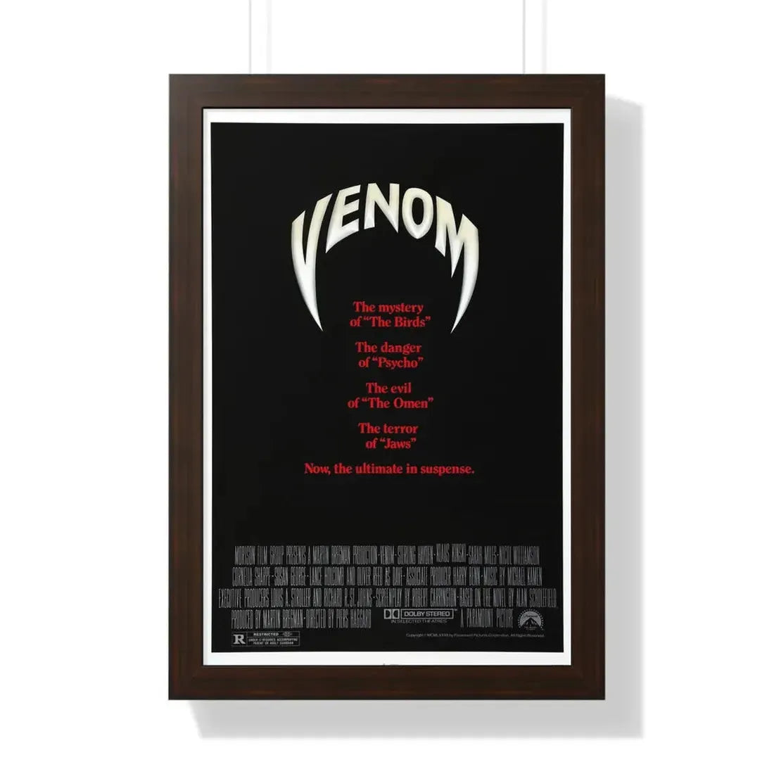 VENOM 1981 - Framed Movie Poster 16″ x 24″ Walnut - The Sticker Space