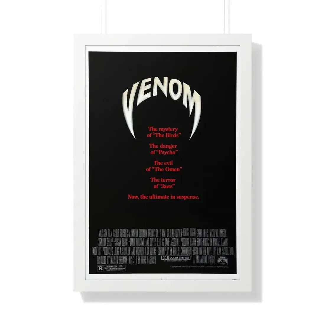 VENOM 1981 - Framed Movie Poster 20" x 30" White - The Sticker Space