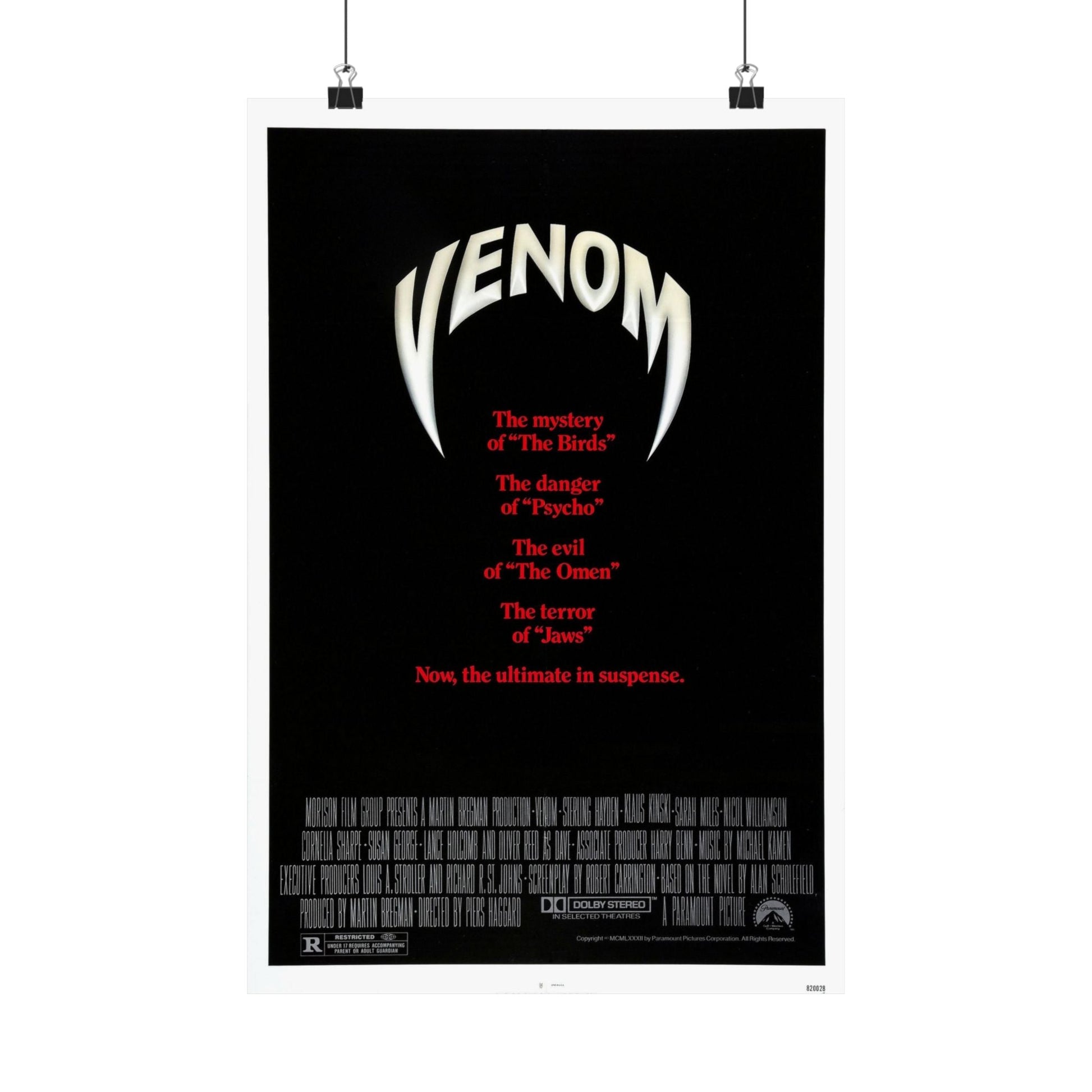 VENOM 1981 - Paper Movie Poster-12″ x 18″-The Sticker Space