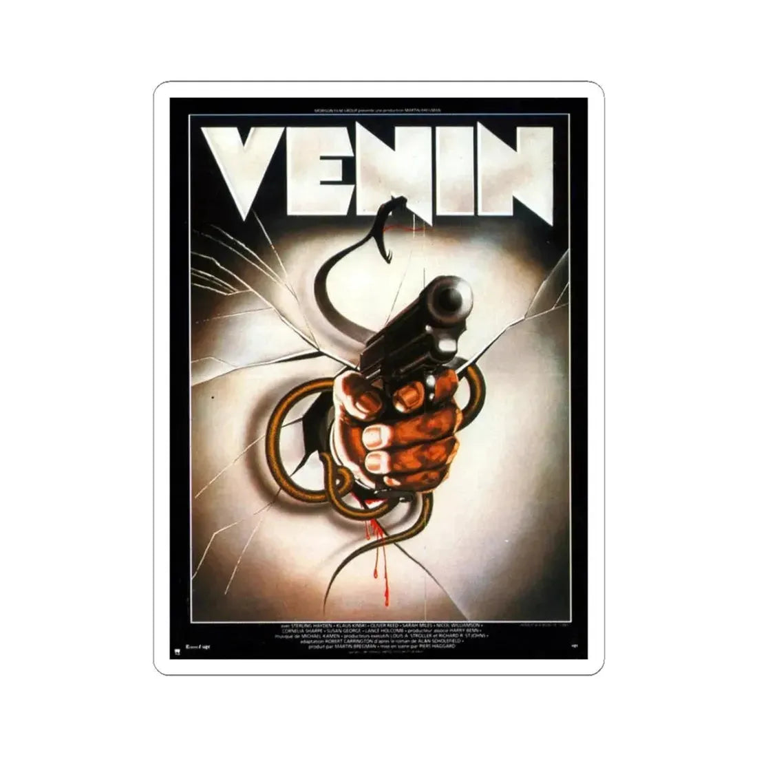 VENOM (2) 1981 Movie Poster - STICKER Vinyl Kiss-Cut Decal 3 Inch White - The Sticker Space