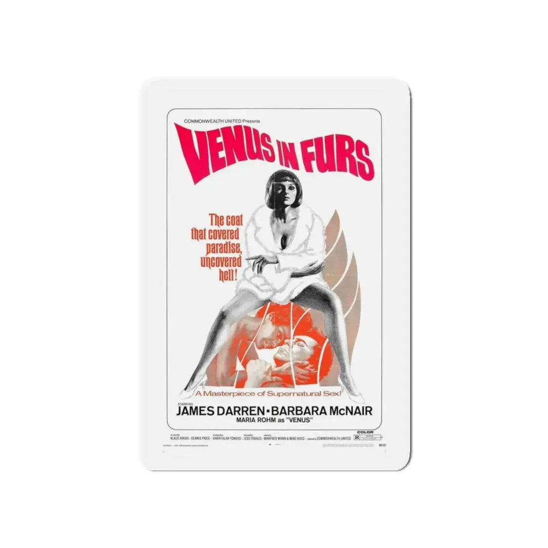 VENUS IN FURS (Franco) 1969 Movie Poster - Refrigerator Magnet 4 Inch - The Sticker Space