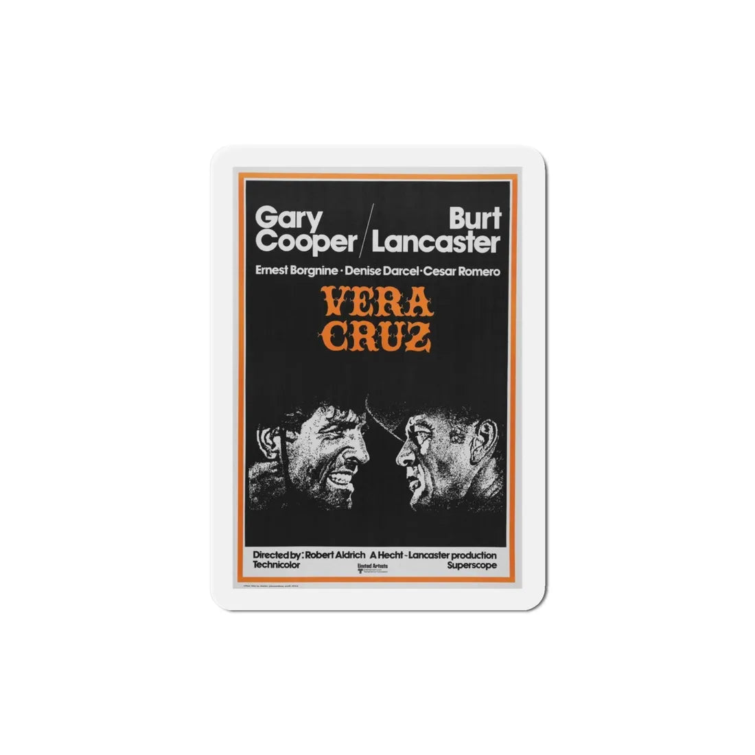 Vera Cruz 1954 Movie Poster Refrigerator Magnet 4 Inch - The Sticker Space