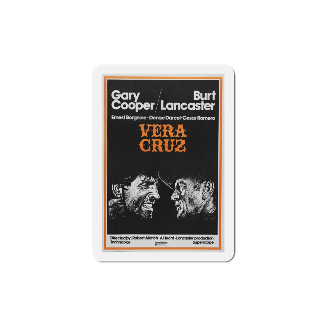 Vera Cruz 1954 Movie Poster Refrigerator Magnet 5 Inch - The Sticker Space