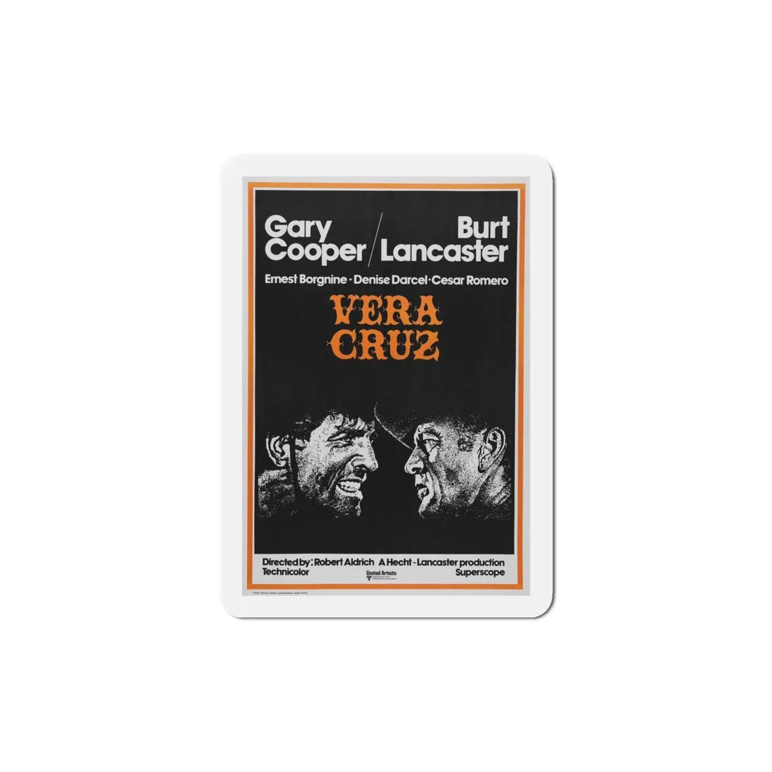 Vera Cruz 1954 Movie Poster Refrigerator Magnet 6 Inch - The Sticker Space