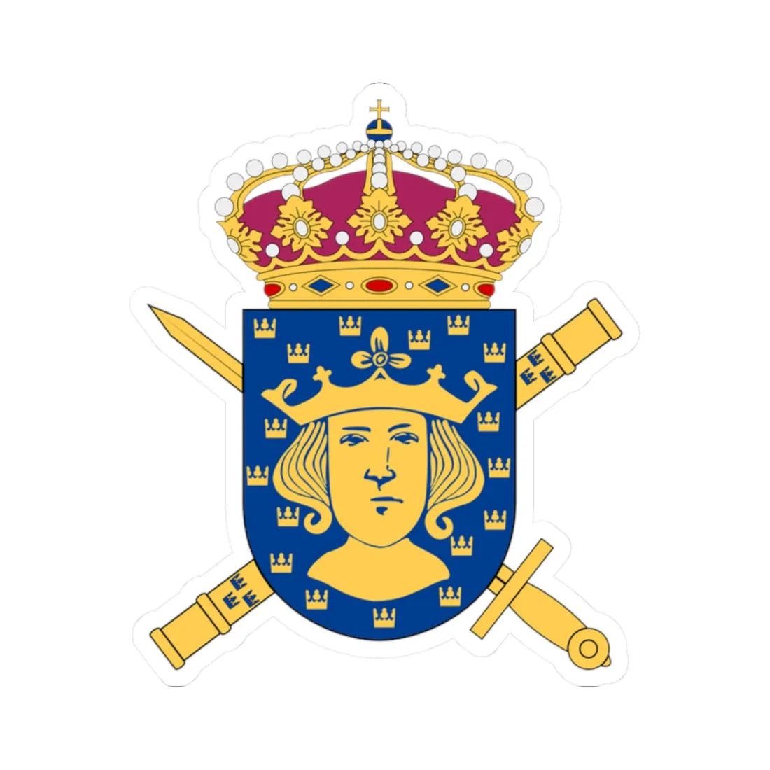 Överkommendanten i Stockholm vapen (Sweden) (Coat of Arms) STICKER Vinyl Kiss-Cut Decal 2 Inch White - The Sticker Space