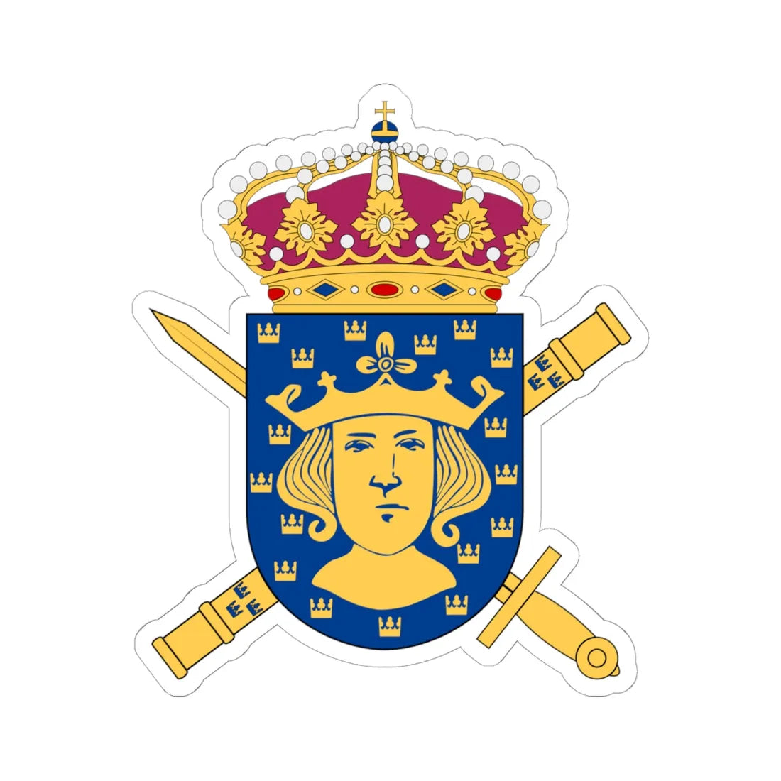 Överkommendanten i Stockholm vapen (Sweden) (Coat of Arms) STICKER Vinyl Kiss-Cut Decal 6 Inch White - The Sticker Space