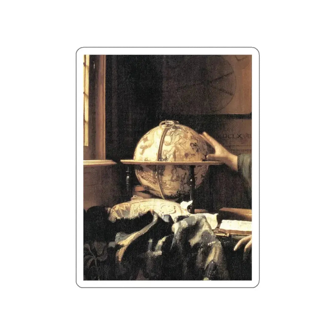 VERMEER, Johannes - The Astronomer (detail) (Artwork) STICKER Vinyl Die-Cut Decal White Die-Cut 5 Inch - The Sticker Space