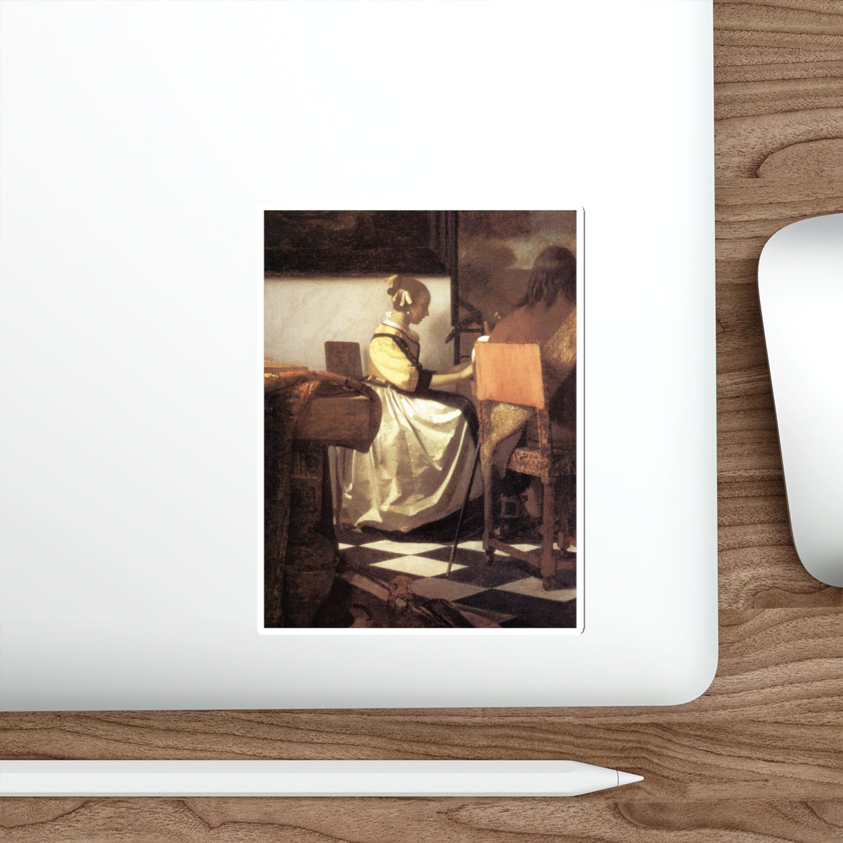 VERMEER, Johannes - The Concert (detail) (Artwork) STICKER Vinyl Die-Cut Decal-The Sticker Space