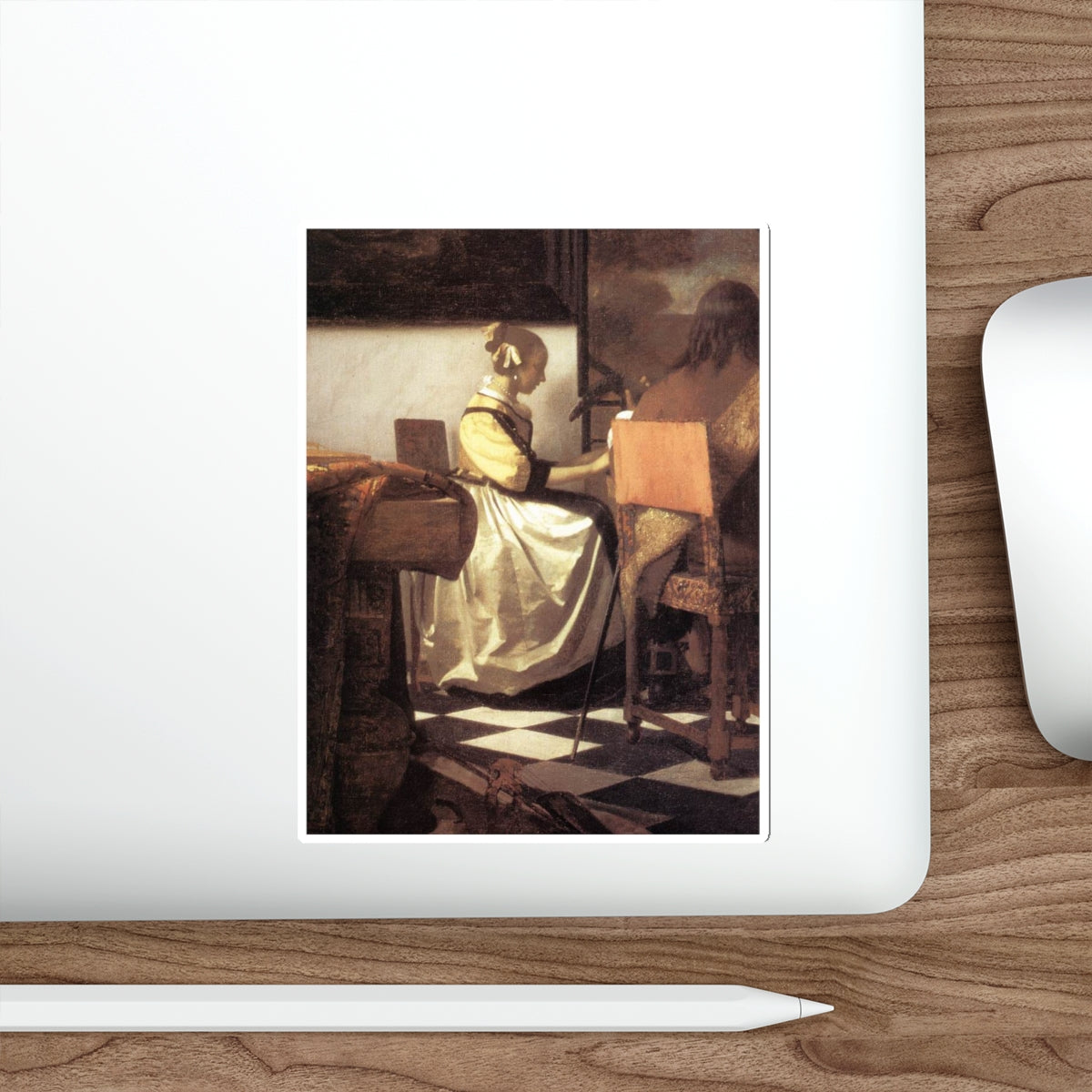 VERMEER, Johannes - The Concert (detail) (Artwork) STICKER Vinyl Die-Cut Decal-The Sticker Space