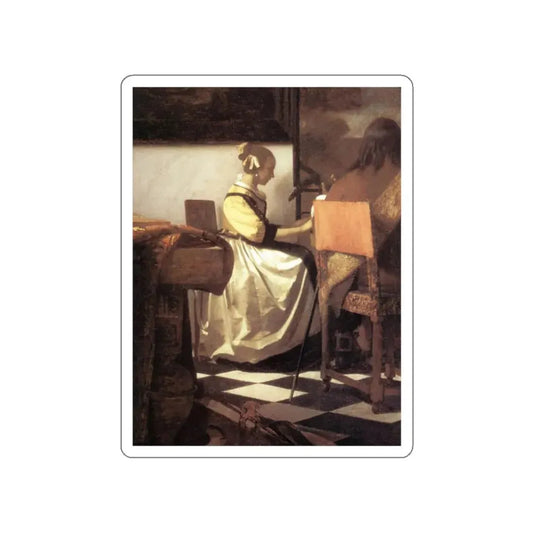VERMEER, Johannes - The Concert (detail) (Artwork) STICKER Vinyl Die-Cut Decal White Die-Cut 2 Inch - The Sticker Space