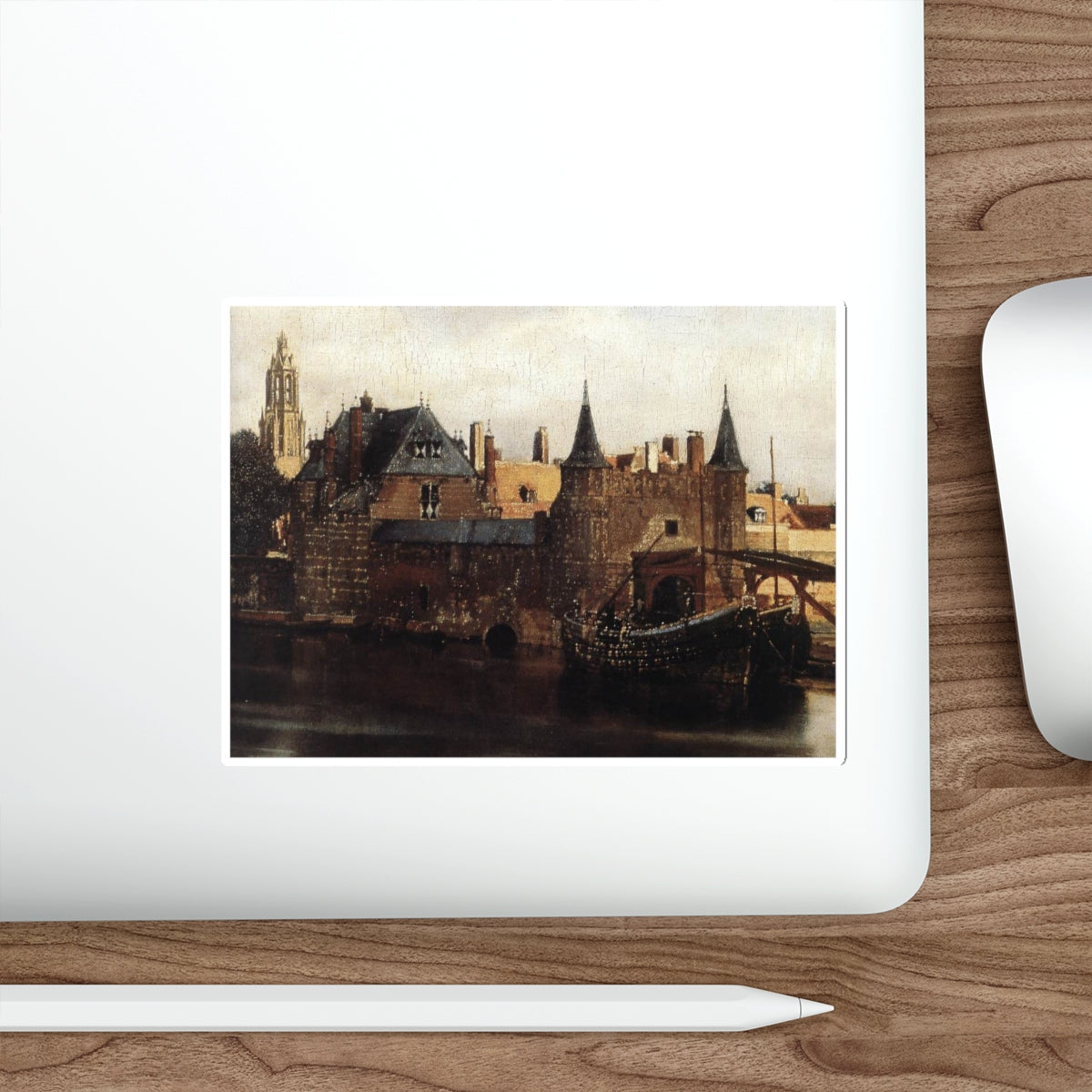 VERMEER, Johannes - View of Delft (detail) (Artwork) STICKER Vinyl Die-Cut Decal-The Sticker Space