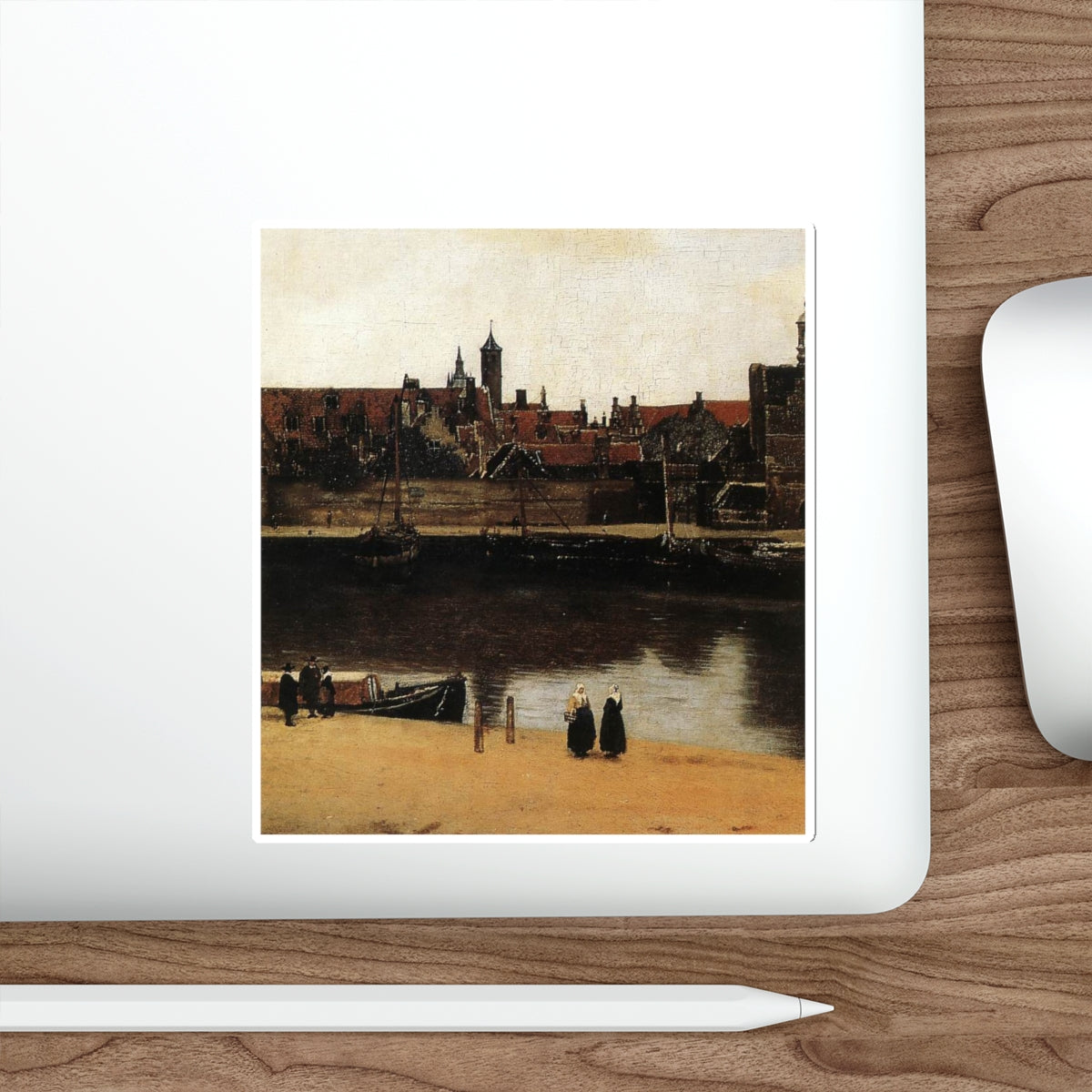 VERMEER, Johannes - View of Delft (detail)4 (Artwork) STICKER Vinyl Die-Cut Decal-The Sticker Space