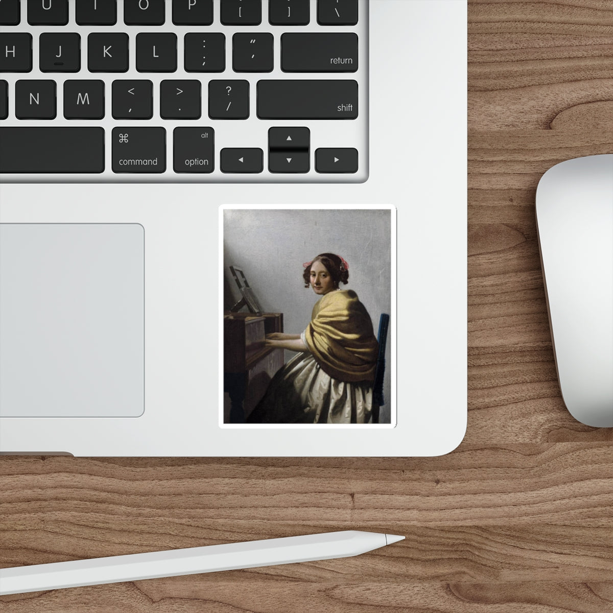 VERMEER, Johannes - Young Woman Seated at the Virginals (Artwork) STICKER Vinyl Die-Cut Decal-The Sticker Space