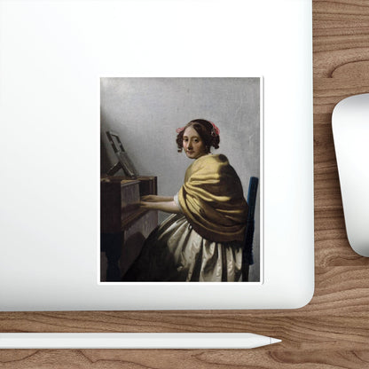 VERMEER, Johannes - Young Woman Seated at the Virginals (Artwork) STICKER Vinyl Die-Cut Decal-The Sticker Space