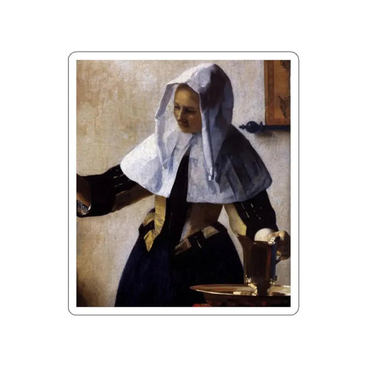 VERMEER, Johannes - Young Woman with a Water Jug (detail)2 (Artwork) STICKER Vinyl Die-Cut Decal White Die-Cut 2 Inch - The Sticker Space